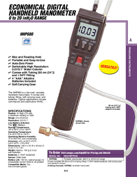 Thumbnail of document Data Sheet - HHP680 Basic Manometer for Ultra Low Pressure Ranges